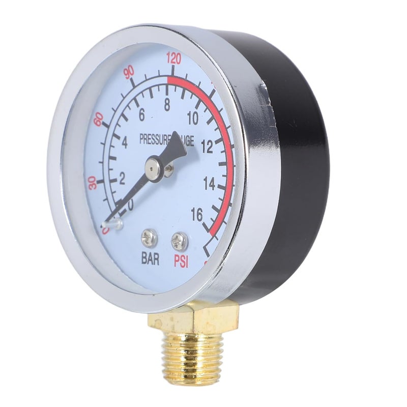 Mikikit Vertical Pressure Gauge Durable Metal Construction High Visibility Display for Pneumatic Tools - Image 2