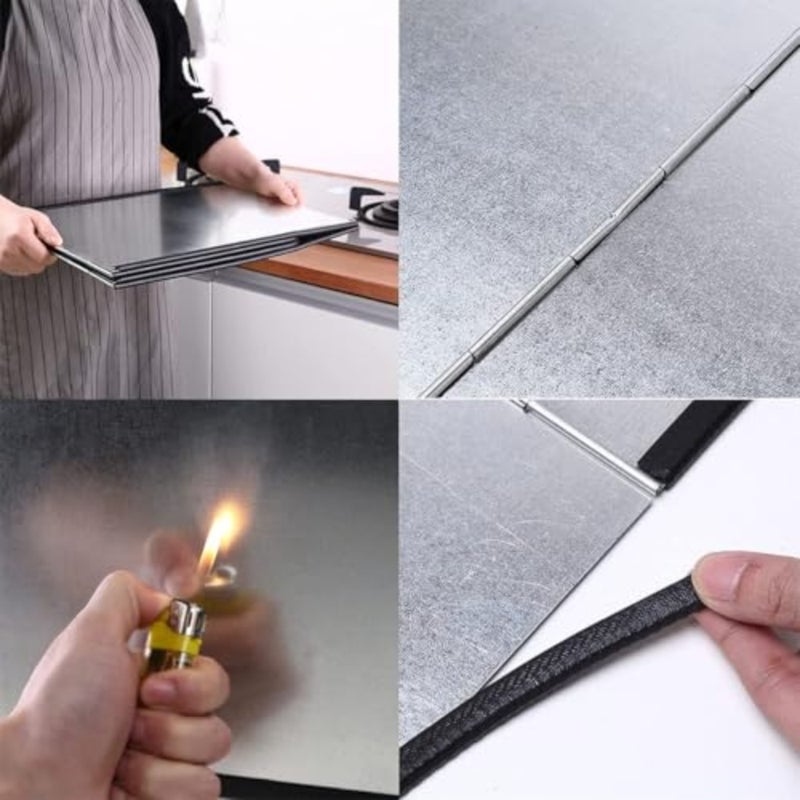 40 * 76 * 30.5CM Stove Splatter Guard Foldable Grease Shield Nonstick Oil Splash Protector for Kitchen Cooking Gas Range Frying Pan Camping - Image 2