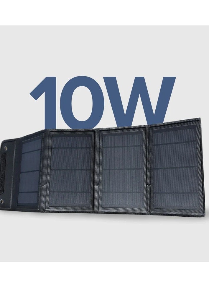 Generic 10W Portable Solar Charger(5V/2A Max), Waterproof IP65 Foldable Panel with Dual Smart USB Output Compatible iPhone Xs/X/8/7, iPad, Samsung for Outdoor Hiking Camping Backpacking (PN-10)  - Image 2