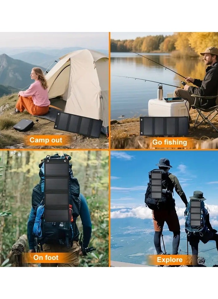 Generic 10W Portable Solar Charger(5V/2A Max), Waterproof IP65 Foldable Panel with Dual Smart USB Output Compatible iPhone Xs/X/8/7, iPad, Samsung for Outdoor Hiking Camping Backpacking (PN-10)  - Image 5