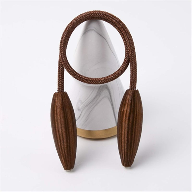 SWTool 4-Pack Coffee Curtain Holdbacks Decorative Window Drape Twist Curtains Tiebacks Random Modelling Curtain Holders (Coffee) - Image 3