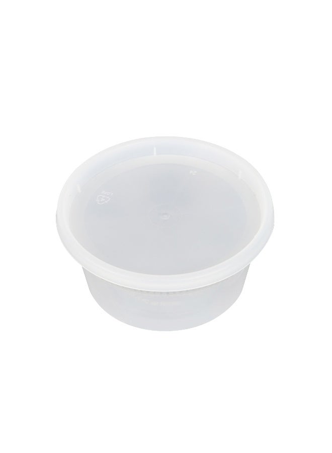 Restaurantware Asporto 12 Ounce To Go Boxes, 100 Microwavable Round Soup Containers - Clear Plastic Lids Included, Do Not Contain BPA, Clear Plastic Soup Containers, Disposable  - Image 1