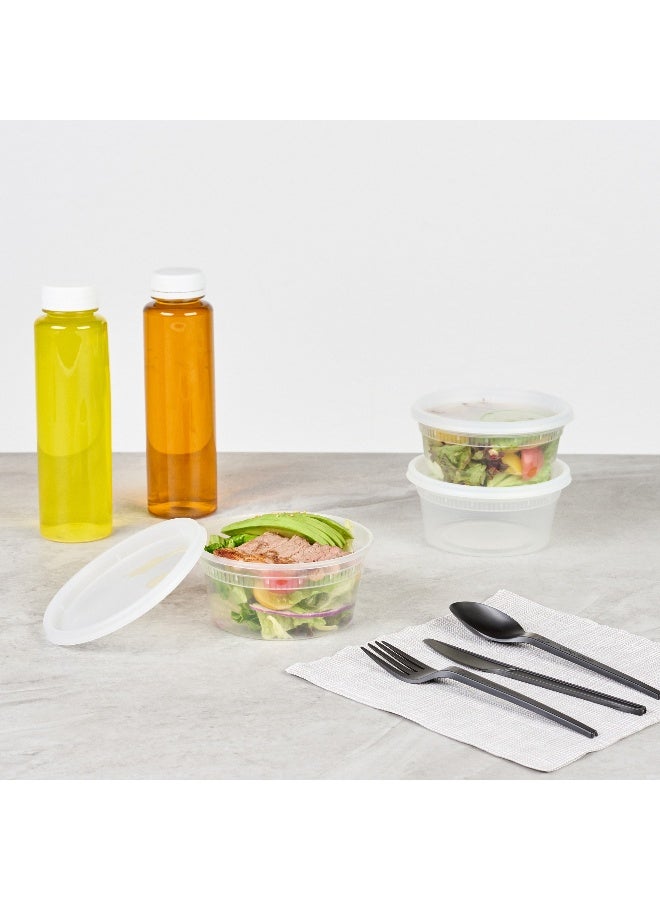 Restaurantware Asporto 12 Ounce To Go Boxes, 100 Microwavable Round Soup Containers - Clear Plastic Lids Included, Do Not Contain BPA, Clear Plastic Soup Containers, Disposable  - Image 3