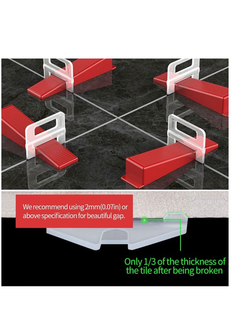 Excefore - Tile Leveling System Clips 500 Pack DIY Tiles Leveler Spacers Reusable Tools for Professional Ceramic Stone and Installation 1/8''(3mm) - Image 1