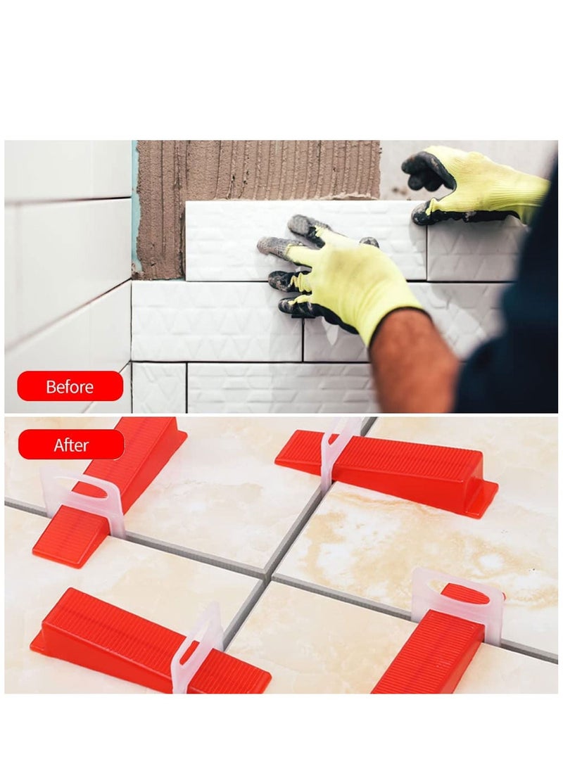 Excefore - Tile Leveling System Clips 500 Pack DIY Tiles Leveler Spacers Reusable Tools for Professional Ceramic Stone and Installation 1/8''(3mm) - Image 1