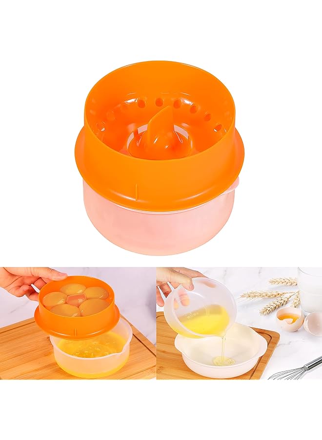 KASTWAVE Egg White Separator Eggs Yolk Separators Multi Eggs White Yolk Filter 5 6 Eggs Divider,Saves Time Chicken Baking Tools,Orange - Image 1