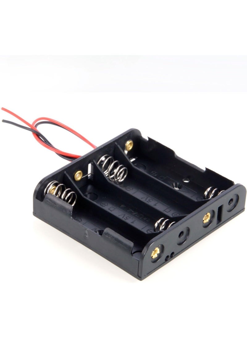 Generic Battery Holder 4*AA, 6V Output 4 AA Batteries Holder with Wire  - Image 1