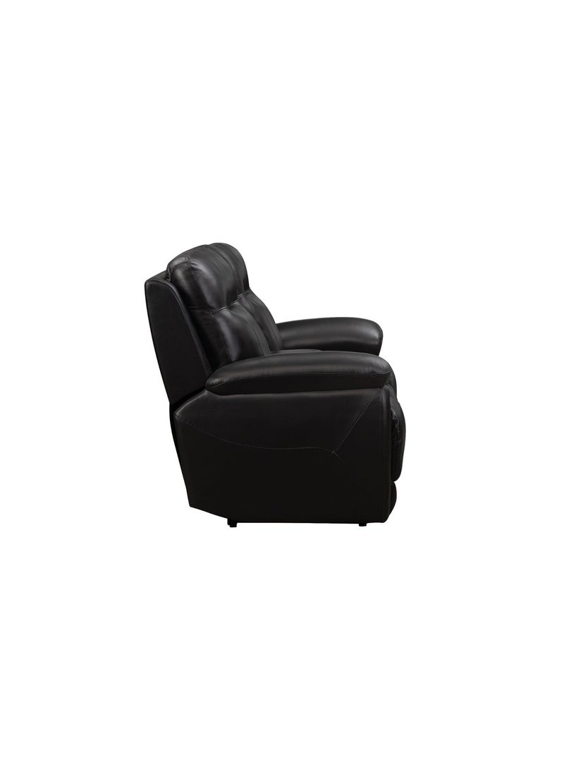 KING KOIL Shelby Power Loveseat with Console, Leather Jet Black - Image 4