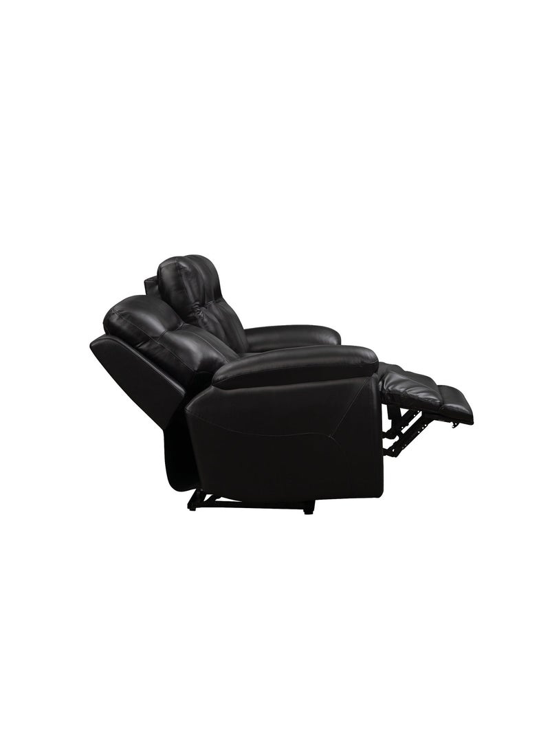 KING KOIL Shelby Power Loveseat with Console, Leather Jet Black - Image 5