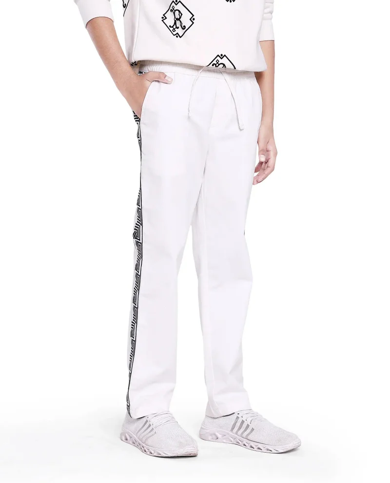 Rare Ones Rare Ones Kids Novi White Cotton Solid Trouser