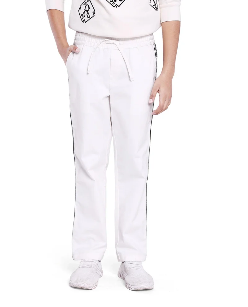 رير ونز Rare Ones Kids Novi White Cotton Solid Trouser