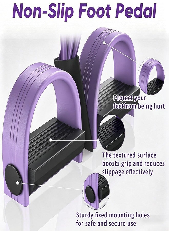Kammoy 6-Tubes Tension Rope, Multifunction Elastic Yoga Pedal Puller Resistance Band, Natural Latex Tension Rope Fitness Equipment, for Abdomen, Waist, Arm, Leg Stretching Slimming Training (Purple) - Image 2