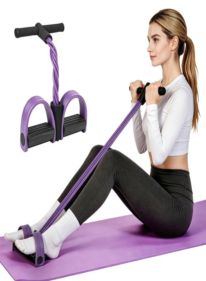 Kammoy 6-Tubes Tension Rope, Multifunction Elastic Yoga Pedal Puller Resistance Band, Natural Latex Tension Rope Fitness Equipment, for Abdomen, Waist, Arm, Leg Stretching Slimming Training (Purple) - Image 1