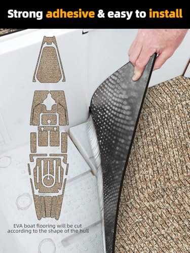 FOCEAN Boat Flooring EVA Foam Boat Decking Camo Marine Flooring Self-Adhesive Marine Mat for Motorboat RV Yacht Kayak, 94.5''x 15.7'', Gravel Camo - Image 3