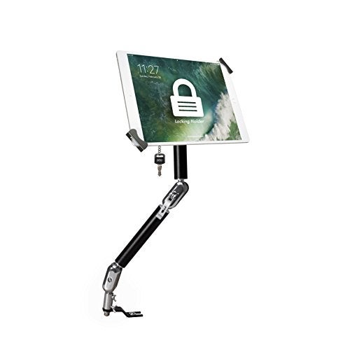 CTA Digital Multi-Flex Car Mount – CTA Flex Security Car Mount with Lock and Key Security Enclosure for iPad 10th Gen 10.9-inch | iPad 7th /8th /9th Gen 10.2-inch & Other 7-14-inch Tablets - Black (PAD-MFSCM) - Image 1