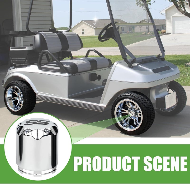 10 ال 0 ال غطاء مركز عجلة سبائك عالمي لعربات الجولف من نوع SS لـ EZGO وClub Car وYamaha، 4 قطع - Image 3