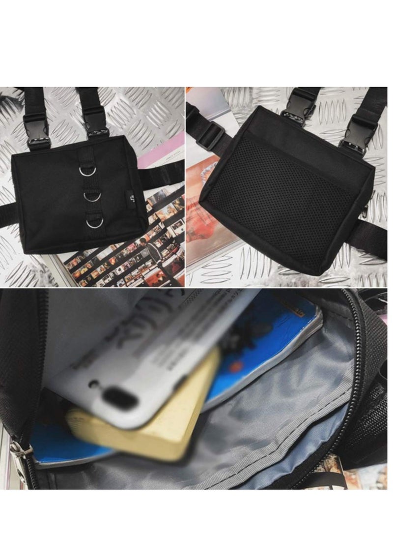 SYOSI - Chest Rig Bag Tactical Waist Packs Bag, Chest Front Bag Underarm Shoulder Bag, Hip Bag for Men Women Adjustable Shoulder Bags Multipurpose Sport Waist Bag, Black - Image 1