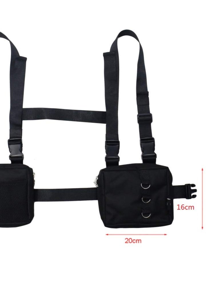 SYOSI - Chest Rig Bag Tactical Waist Packs Bag, Chest Front Bag Underarm Shoulder Bag, Hip Bag for Men Women Adjustable Shoulder Bags Multipurpose Sport Waist Bag, Black - Image 1