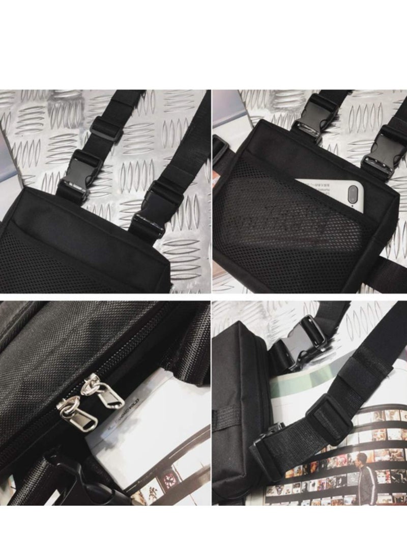 SYOSI - Chest Rig Bag Tactical Waist Packs Bag, Chest Front Bag Underarm Shoulder Bag, Hip Bag for Men Women Adjustable Shoulder Bags Multipurpose Sport Waist Bag, Black - Image 1