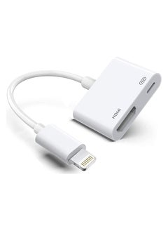 MFi Certified Lightning Digital AV Adapter iPhone HDMI Adapter to TV HDMI Cable Connector 1080P Sync Screen to TV/HDTV/Monitor/Projector Compatible with iPhone iPad