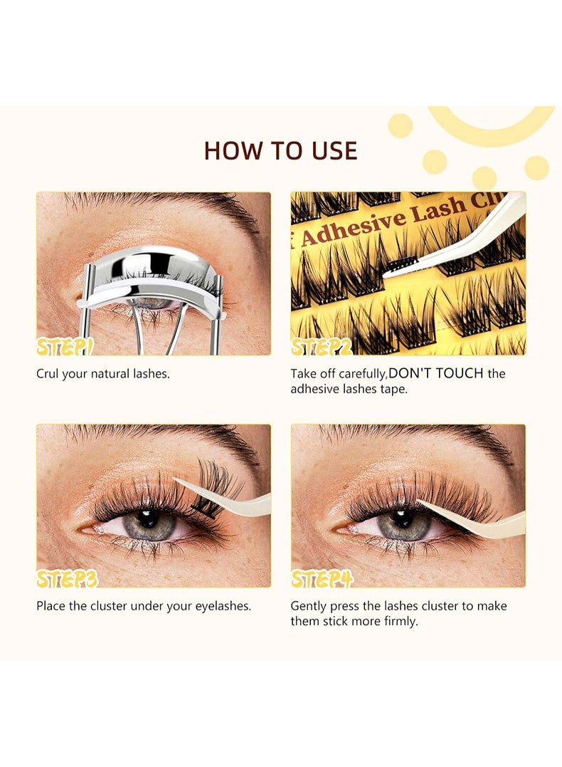120Clusters Sectional False Lashes No Glue Required, DIY Cluster Lashes, Reusable 100, Natural Makeup Lash Extensions with Tweezers, Easy Self-Adhesive, Segmented Lashes for Women, Mixed Length 10-16mm - Image 5