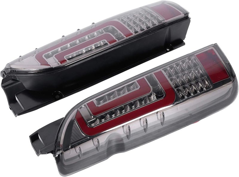 woobles Tail Lamp Assembly, Pair LED Taillights Assembly Quadrate Tail Lamp Fit for Hiace 200 Commuter Van 2005-2017 (Smoked) Smoked - Image 4