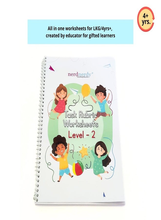 NerdNerdy Workbook -Task Rubric Level 2 for 4yr Old/All in one worksheets for LKG/Set of 160+ worksheets. - Image 2