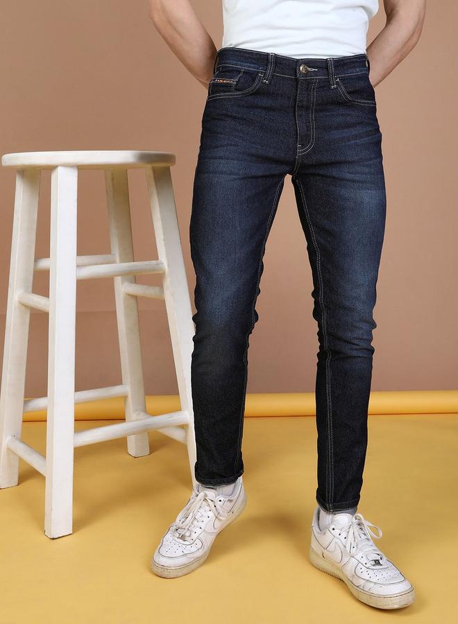 The Indian Garage Co Men Dark Wash Slim Fit Jeans - Image 1