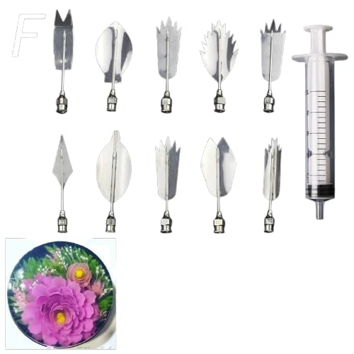 EDBIRET 3D Jelly Art Pudding Flower Cake Decorating Mold Cake Decore Jelly Decore Art Tools Stainless Steel Flowers Leaves 3D JellyArtTools PuddingNozzle Cake Needles Gelatin Tools F - Image 4