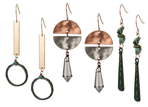 SPUNKYsoul 3 Pack Boho Fashion Country Vintage Statement Earrings for Women - Image 1