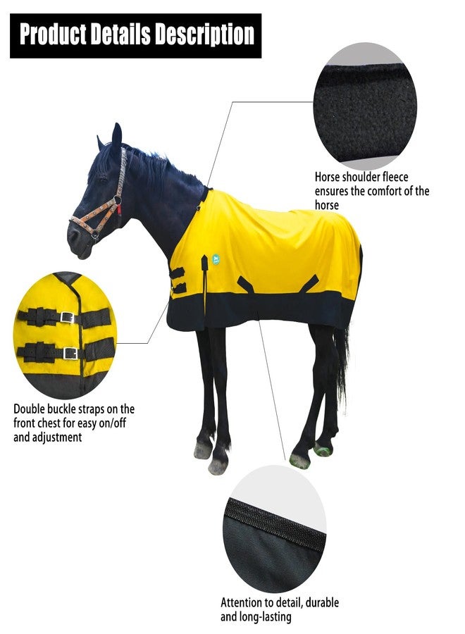 Paloura Waterproof Horse Sheet|Horse Blankets for Real Horses|Adjustable with Tail Rainy Day Choices for Horses(76", Yellow) - Image 2