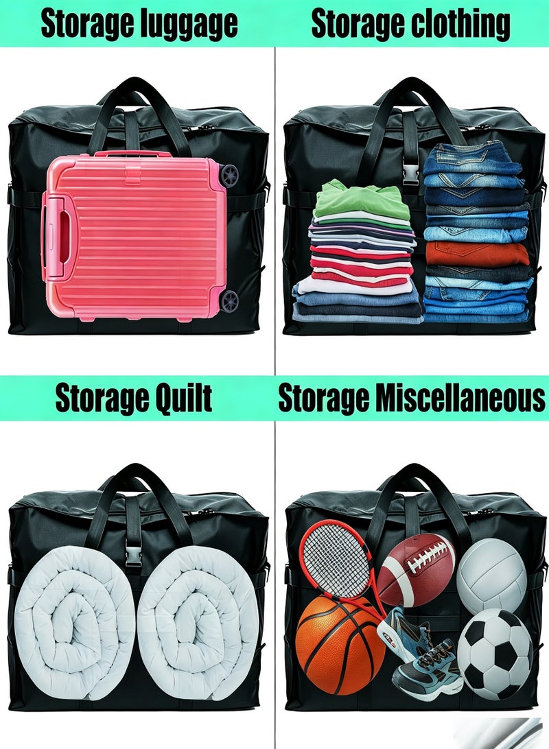 BESTPEAK Storage Bags Extra Large Moving Bags,Strong Storage Laundry Bags – Big Moving/Shopping Bags with Zipper & Handles - Reusable Storage Zip Bag, Extra Large Heavy Duty Organizer Bags for Quilts Blankets Pillows Cloths Dimensions: 70*35*48 - Image 3
