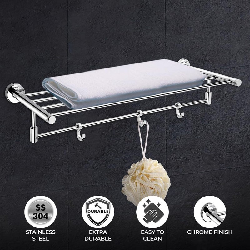 Germa Sanitarywares 304 Stainless Steel Towel Rack for Bathroom | Towel Stand for Wash Room | Towel Hanger | Towel Rack | Bathroom Accessories (Chrome) - Image 4