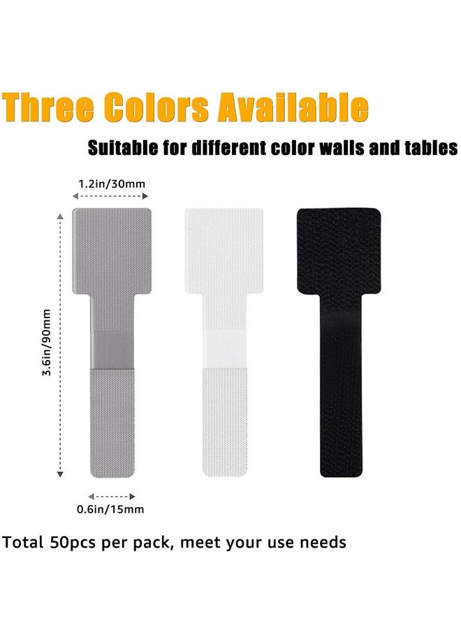 Osowake 50 PCS Reusable Cable Ties, Self Adhesive Cable Ties, Cable Tidy Management, Reusable Wire Organizers for Cords Hooks for Outdoor String Lights Light Clips - Image 2