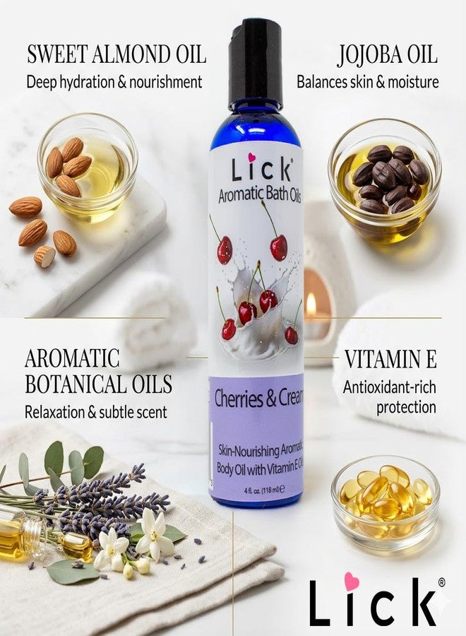 Lick Cherries and Whipped Cream Aromatic Bath Oil - Dessert Aromas Collection - Lightweight Soaking Oils for Relaxation, 4 oz - Image 4
