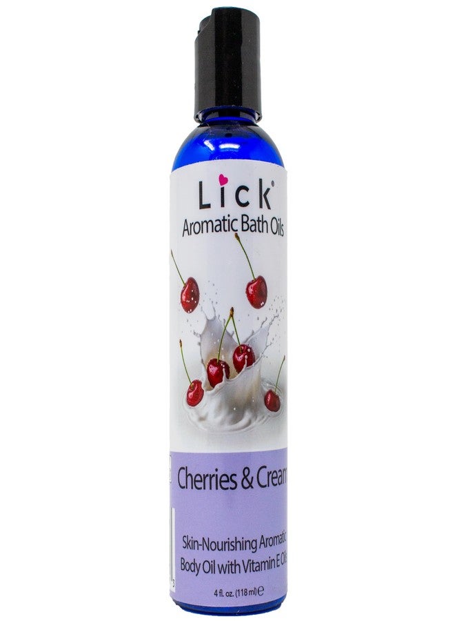 Lick Cherries and Whipped Cream Aromatic Bath Oil - Dessert Aromas Collection - Lightweight Soaking Oils for Relaxation, 4 oz - Image 1