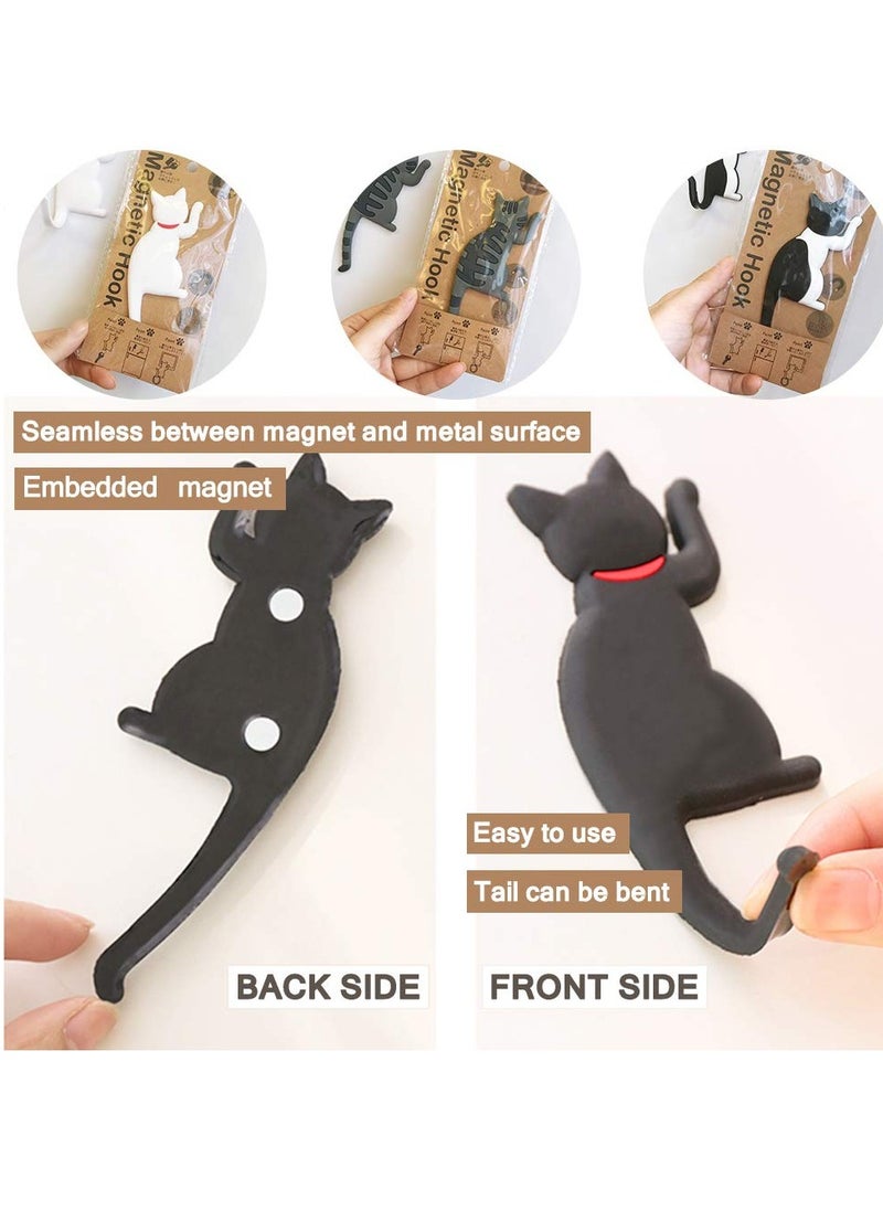 KASTWAVE Magnetic Refrigerator Stickers, Cartoon Cats Magnetic Suction Refrigerator Hook PVC Decorative Household Items Can Be Used to Hang Photos Memo Keys (6 Pieces)  - Image 5