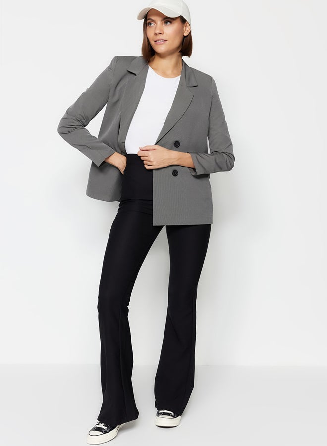trendyol Gray Regular Lined Buttoned Woven Blazer Jacket - Image 1