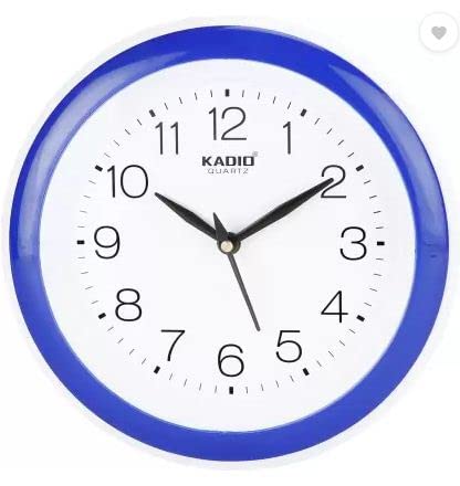 Kadio Analog 20 cm X 20 cm Wall Clock Blue with Glass Standard - Image 1