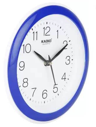 Kadio Analog 20 cm X 20 cm Wall Clock Blue with Glass Standard - Image 3