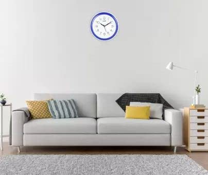 Kadio Analog 20 cm X 20 cm Wall Clock Blue with Glass Standard - Image 4