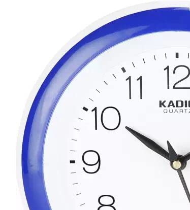 Kadio Analog 20 cm X 20 cm Wall Clock Blue with Glass Standard - Image 5