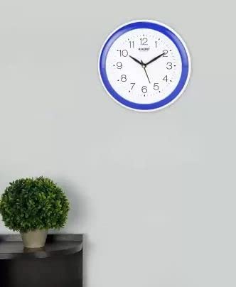 Kadio Analog 20 cm X 20 cm Wall Clock Blue with Glass Standard - Image 2