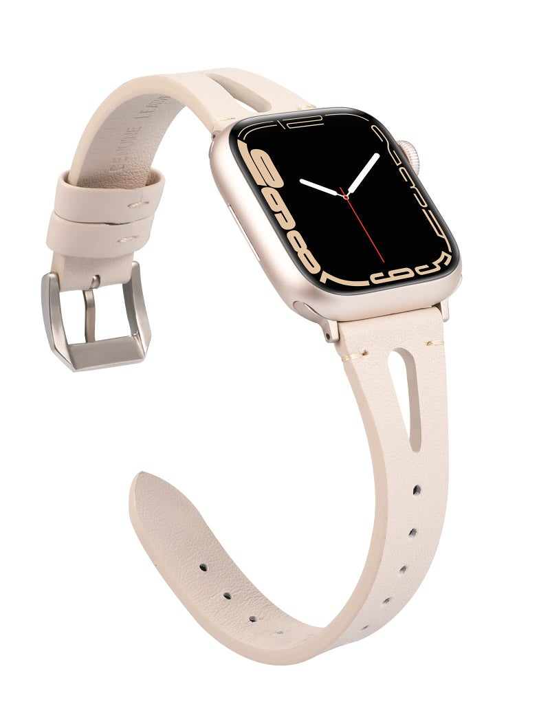 Wearlizer Starlight Leather Compatible with Apple Watch Bands 38mm 40mm 41mm for iWatch SE Womens Mens Special Straps Triangle Hole Wristband Sport Replacement Series SE/9/8/7/6/5/4/3/2/1/Sports - Image 1