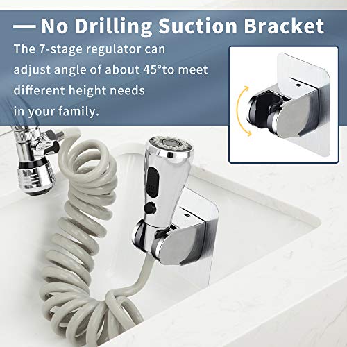 CECEFIN Kitchen Sink Sprayer Hose Attachment for Faucet, Kitchen Faucet Head Replacement w/ 79" Recoil Hose and Holder, Pressurized Water Saving Aerator & Diverter Valve, Faucet Sprayer Attachment Set - Image 4
