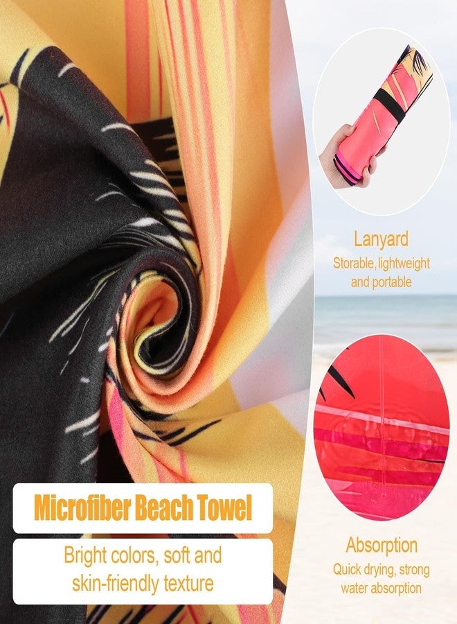 MelonBoat Oversized Microfiber Beach Towel Thin, Pink Sunset Seaside Double Sided Towel 1PC, Large Sand Free Quick Dry Soft Swim Absorbent Compat Towels for Women Adult Men, Summer Swim Yoga Holiday, 35"x71" - Image 3