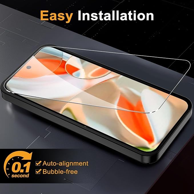 Mobilebies 9H Premium Black Border Tempered Glass Screen Protector for Google Pixel 9 Pro/Pixel 9 5G (6.3 Inch, Pack of 1) | Full Screen Coverage (Edge to Edge) Screen Guard - Image 5