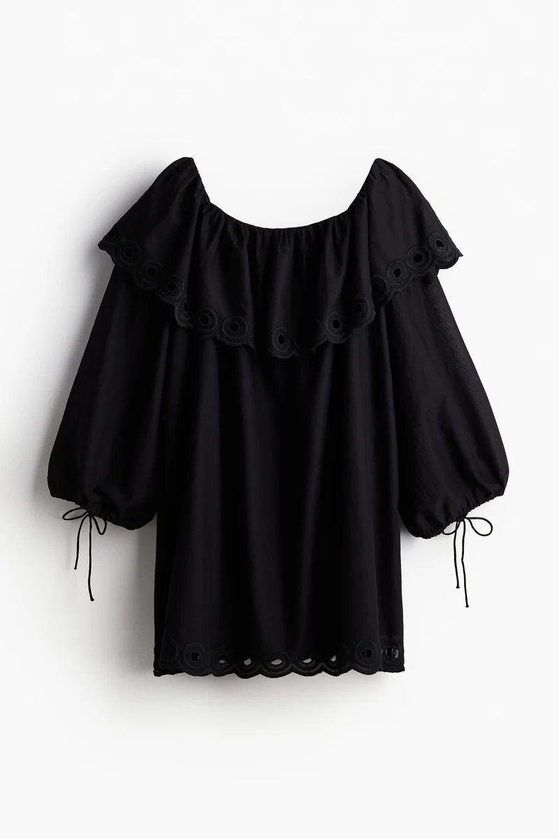 H&M Off-the-shoulder cotton dress