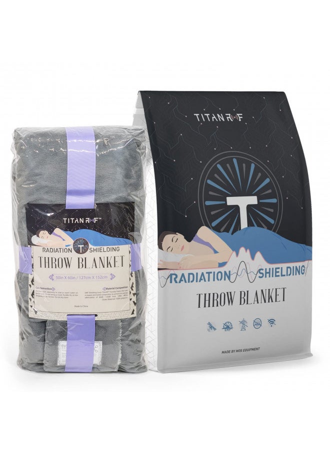 Generic Titanrf Radiation Shielding Throw Blanket - 50" x 60" (127cm x 152cm) Ultra-Soft Reversible Gray and White Design with EMF Radiation Protection - This is Not a Faraday Cage  - Image 2
