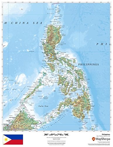MapSherpa Philippines - 17" x 22" Laminated Wall Map - Image 1